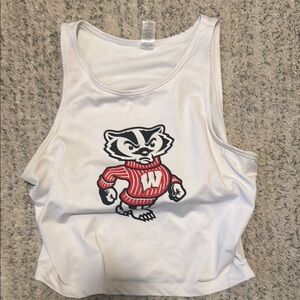 White Tank Top with Badger Graphic